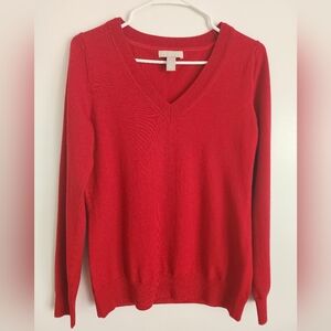 Banana Republic Bold Red V-Neck Sweater